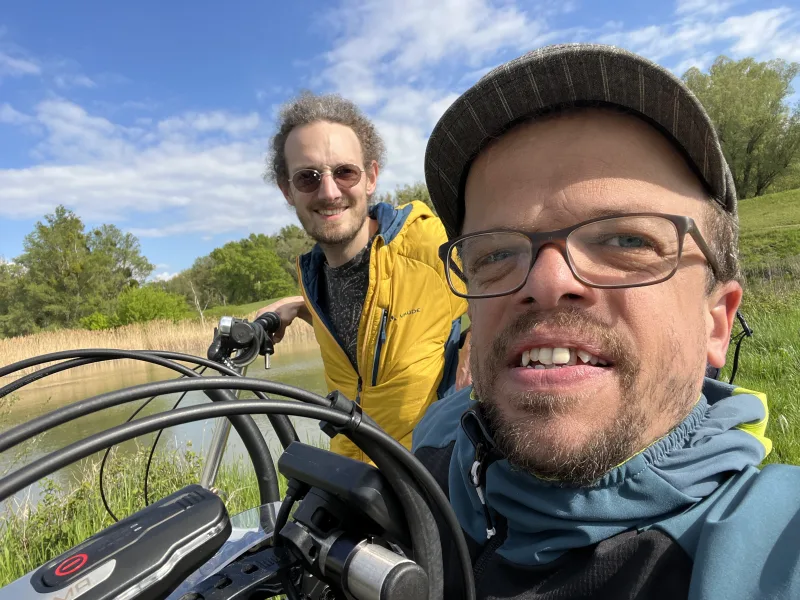 Unterwegs in der Lobau mit dem Handbike