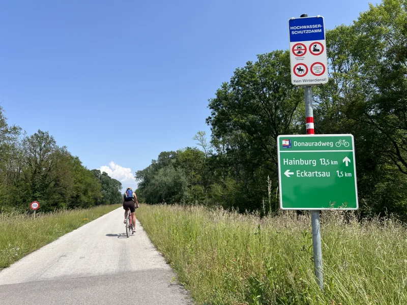 Fahrradstrecke zwischen Eckartsau und Hainburg