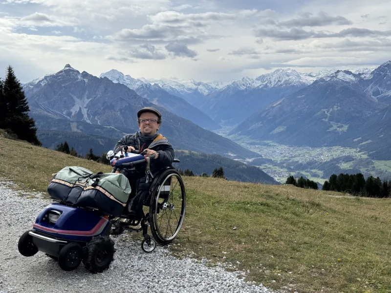 Mit dem Swisstrac auf den Patscherkofel bei Innsbruck mit dem Rollstuhl bergwandern